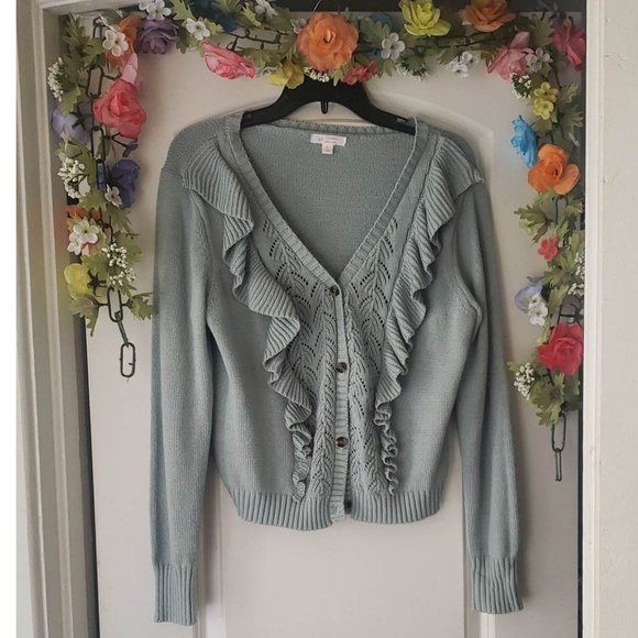 LC Lauren Conrad Sweaters - LC Lauren Conrad Cardigan Sweater - Green/Sage
